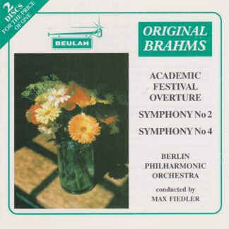 ORIGINAL BRAHMS - ACADEMIC FESTIVAL OVERTURE, SYMPHONIES 2 & 4, BERLIN PHILHARMONIC, FIEDLER 2 CD SET